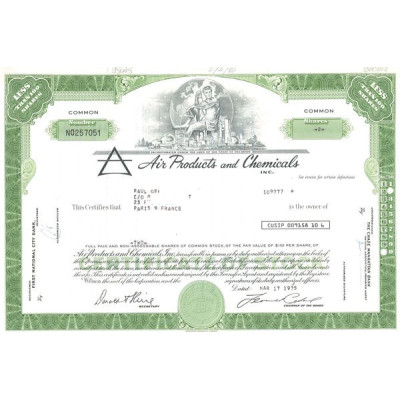 Air Products and Chemicals Inc (Certif Nomin Titre 02 Act 100$)