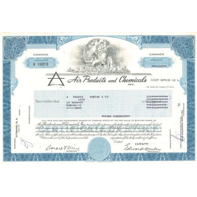 Air Products and Chemicals Inc (Certif Nomin Titre 100 Act 100$)