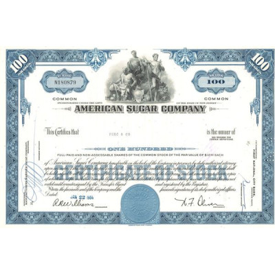 American Sugar Cy (Titre 100 Act 12.50$)