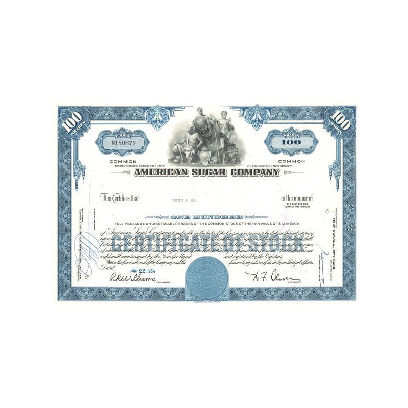 American Sugar Cy (Titre 100 Act 12.50$)