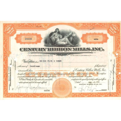 Century Ribbon Mills Inc (Titre 20 Act)