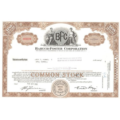 Baruch-Foster Corp (Certif Nomin Titre 23 Act 50 Cents)