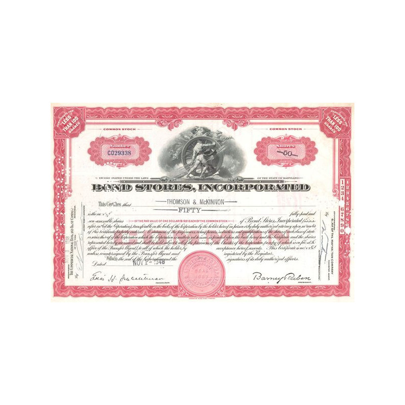 Bond Stores Inc (Titre 50 Act 1$)