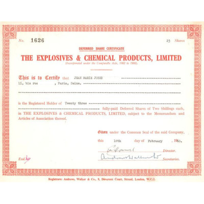 The Explosives & Chemical Products Ltd (Titre 23 Act)