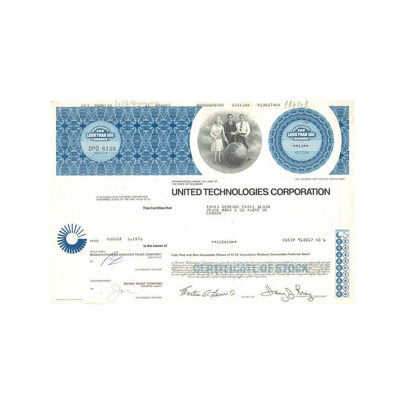 United Technologies Corp (Titre 11 Act 7.32$)
