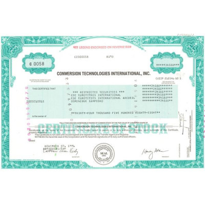 Conversion Technologies International Inc (Titre 34588 Act 0.00025$)