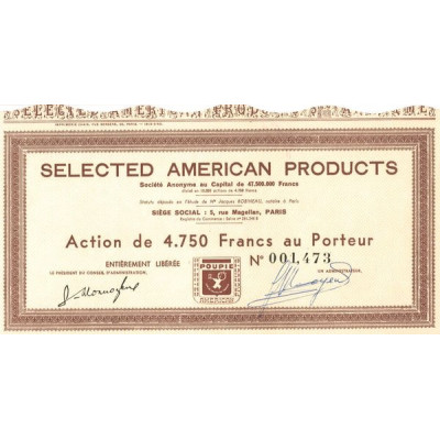 Selected American Products (Act 4750 F)