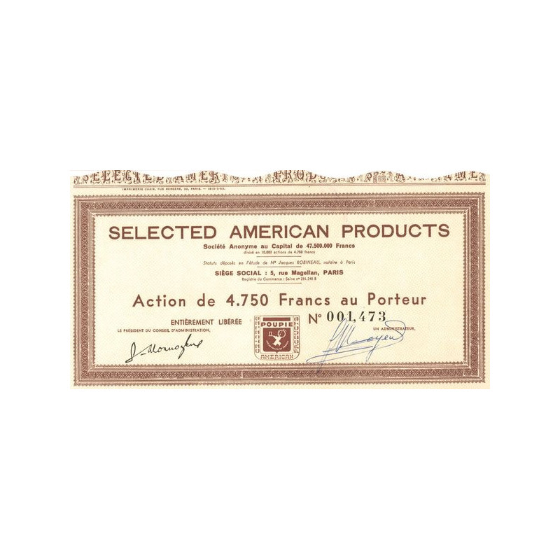 Selected American Products (Act 4750 F)