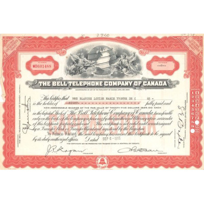 The Bell Telephone Cy of Canada (Titre 08 Act 25$)