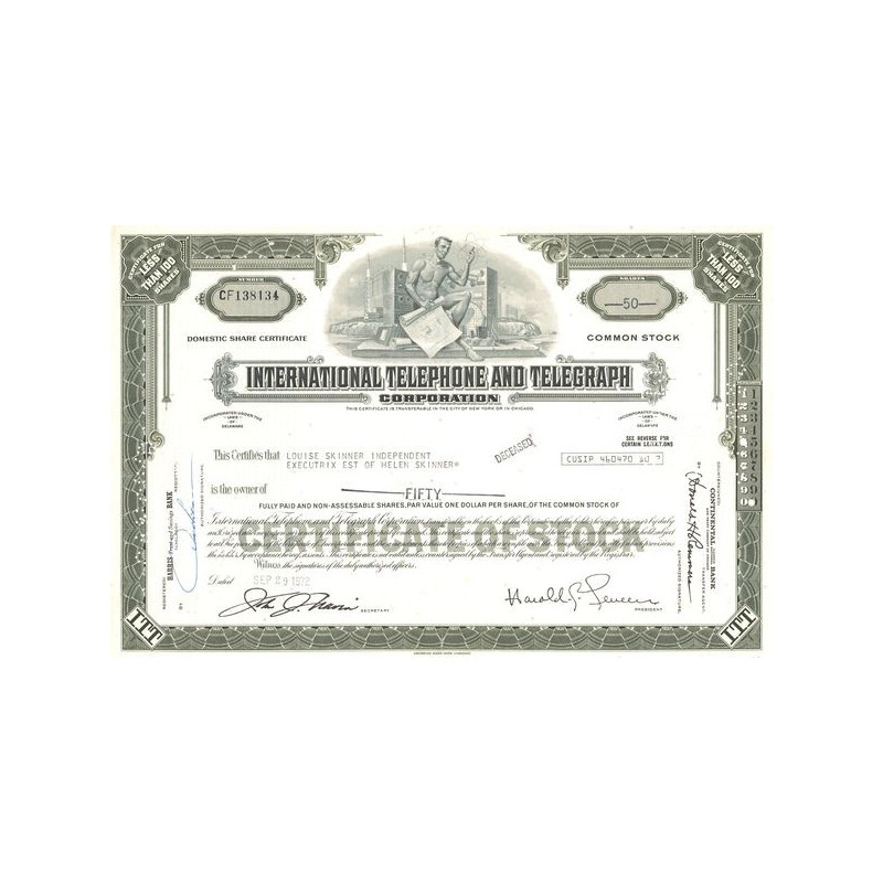 International Telephone and Telegraph (Titre 50 Act 1$)
