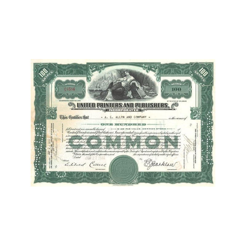 United Printers and Publishers Inc (Titre 100 Act 1$)