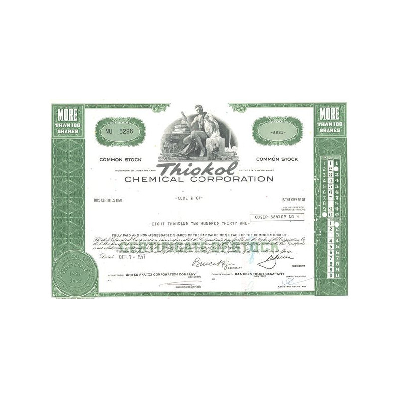 Thiokol Chemical Corp (Titre 8231 Act 1$)