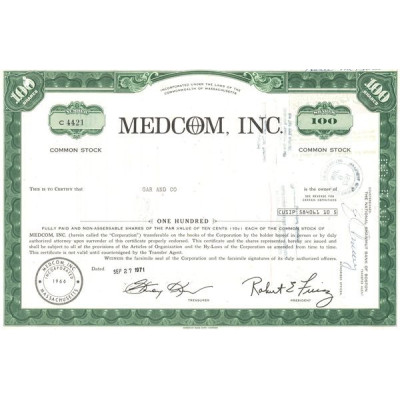 Medcom Inc (Titre 100 Act 10 Cents)