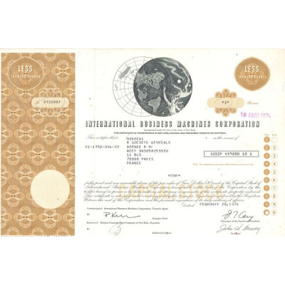 International Business Machines Corp (Titre 01 Act 5$)