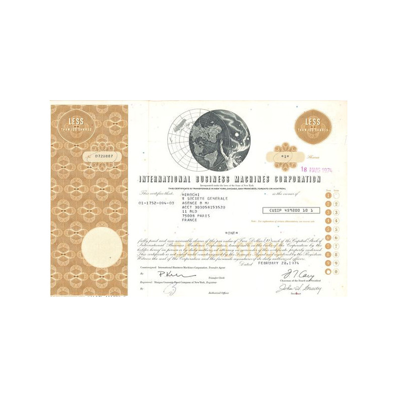 International Business Machines Corp (Titre 01 Act 5$)