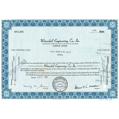 Weinschel Engineering Co. Inc. (Titre 05 Act 1$)