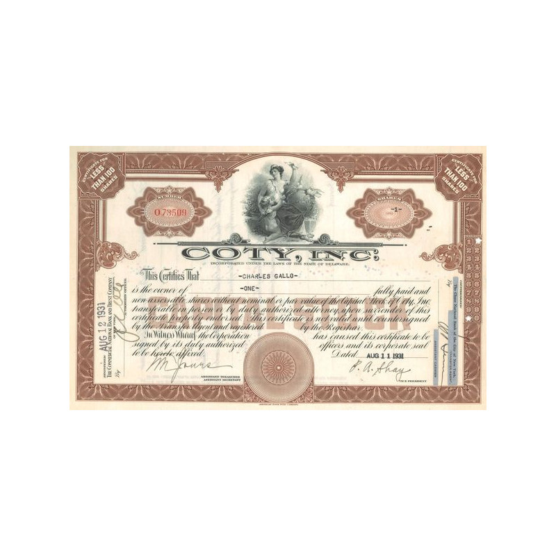 Coty Inc (Titre 01 Act)