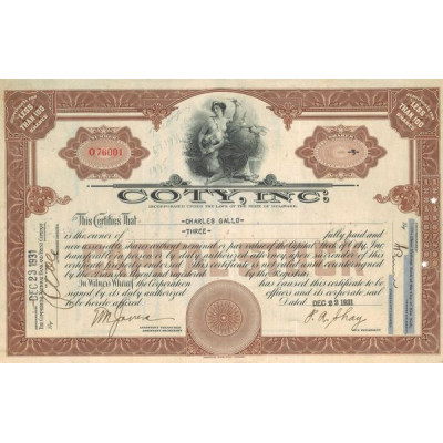 Coty Inc (Titre 03 Act)