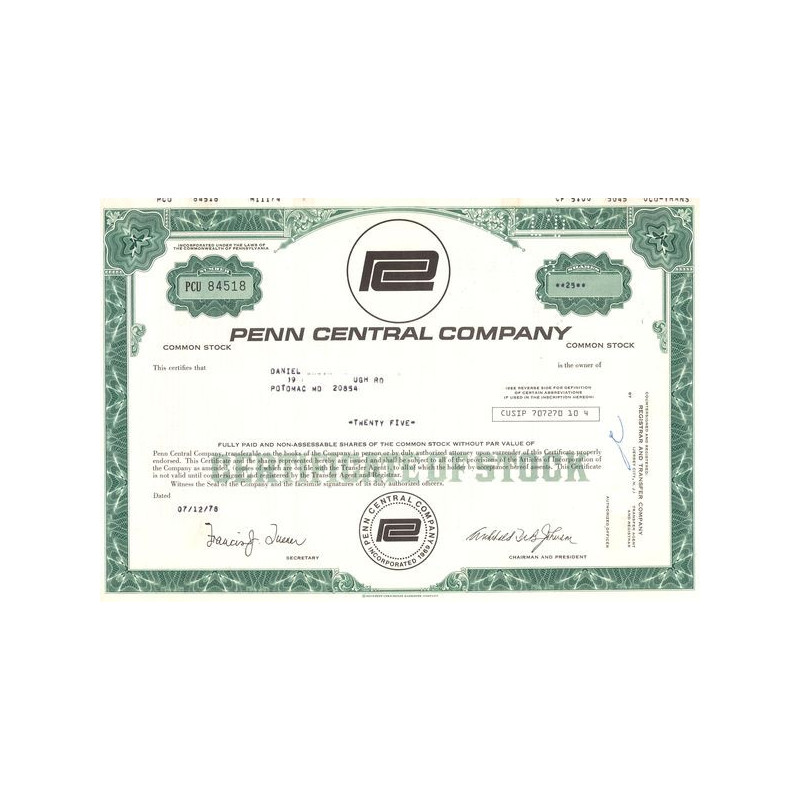 Penn Central Cy (Titre 25 Act)(Modele 2)