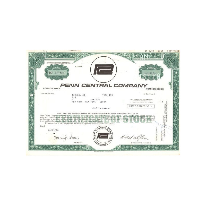 Penn Central Cy (Titre 1000 Act)(Modele 2)
