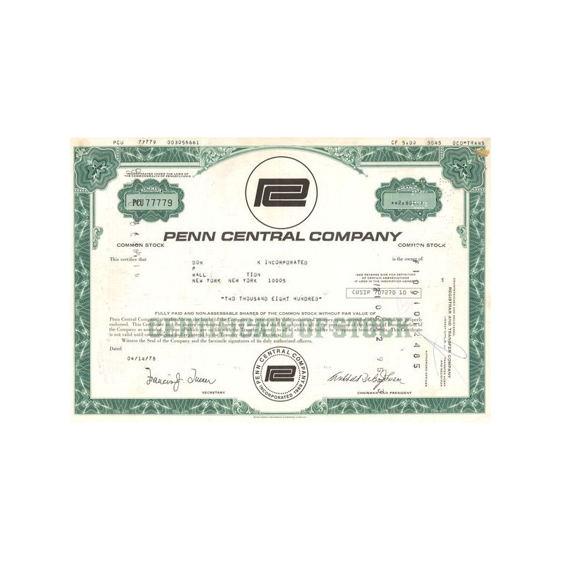 Penn Central Cy (Titre 2800 Act)(Modele 2)