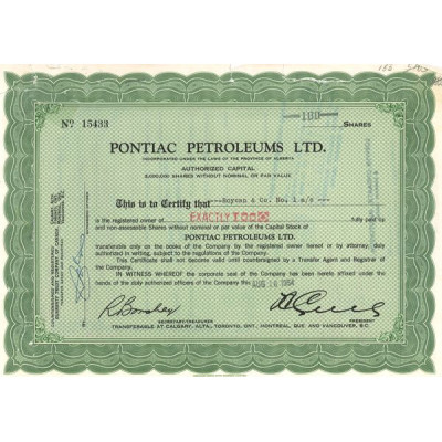 Pontiac Petroleums Ltd (Titre 100 Act)