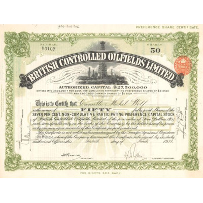 British Controlled Oilfields Ltd (Titre 50 Act 5$)