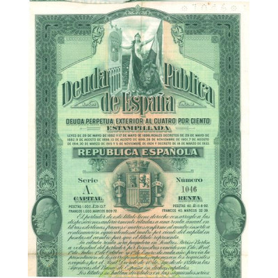 Deuda Publica de España - Serie A (Dette Perpétuelle 4%)