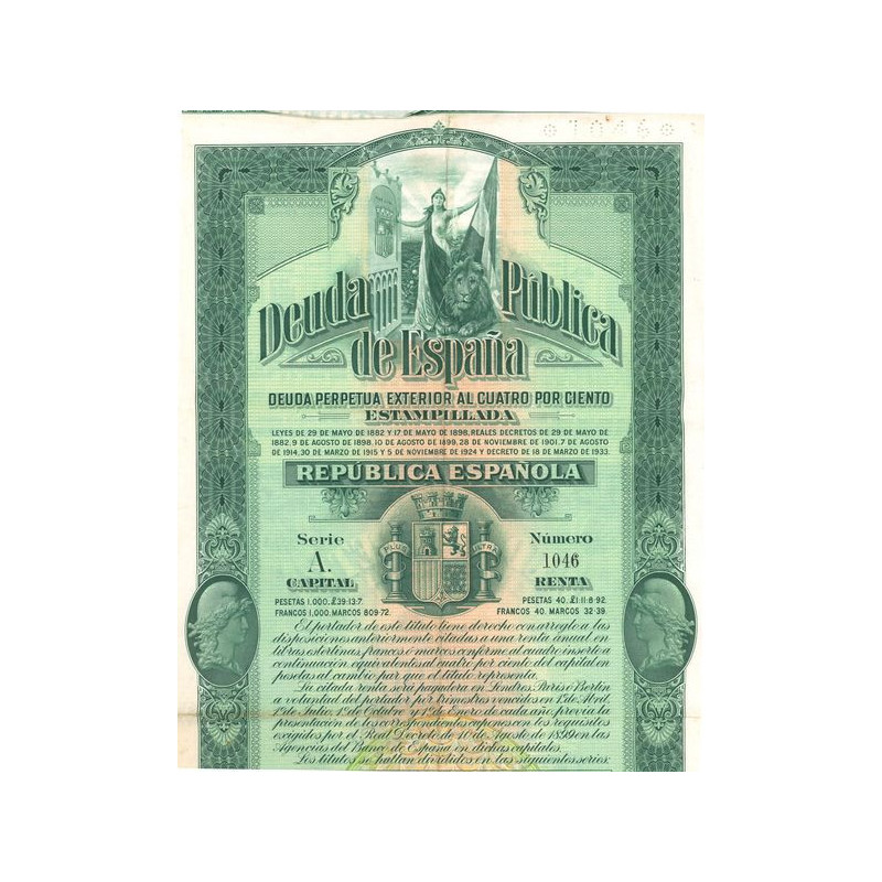 Deuda Publica de España - Serie A (Dette Perpétuelle 4%)