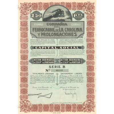 Cia del Ferrocarril de la Carolina y Prolongaciones S.A. (Act 250 Pts)