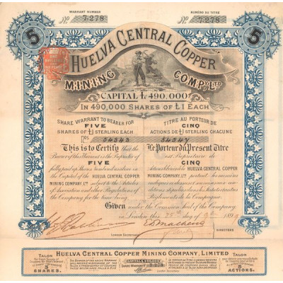 Huelva Central Copper Mining Cy Ltd (Titre 05 Act 1£)
