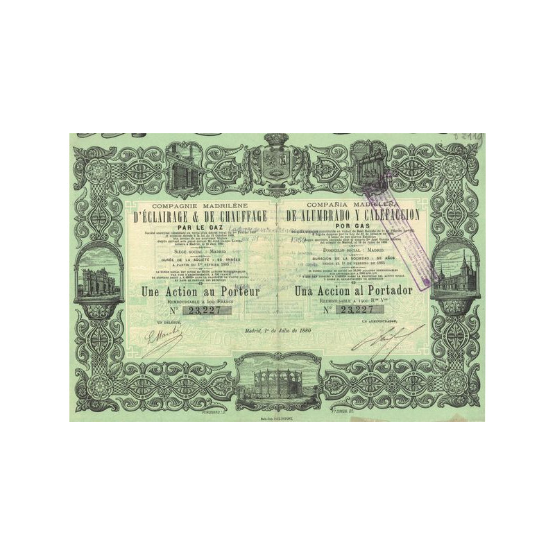 Cie Madrilène d'Eclairage & de Chauffage par le Gaz -- Cia Madrilena de Alumbrado y Calefaccion por Gas (Act 500 F)