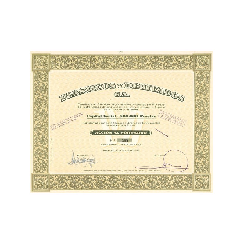 Plasticos y Derivados S.A. (Act 1000 Pts)