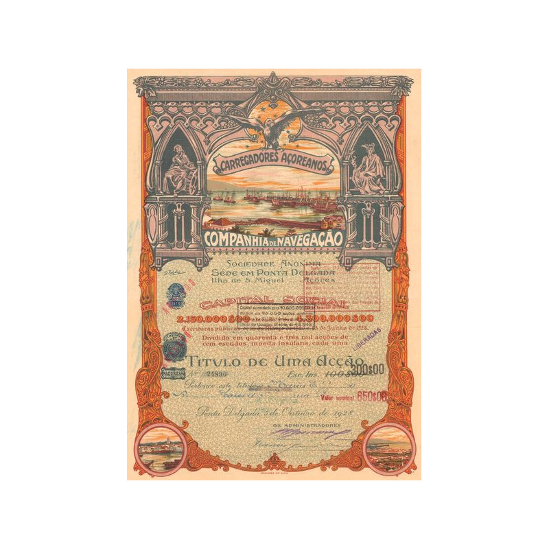 Carregadores Açoreanos - Companhia de Navegacão (Titre 01 Act 300$)