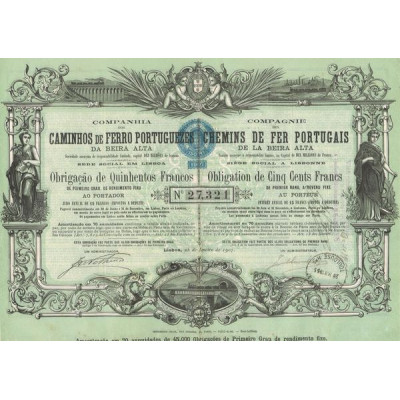 Cie des Chemins de Fer Portugais de la Beira Alta (Obl 500 F)