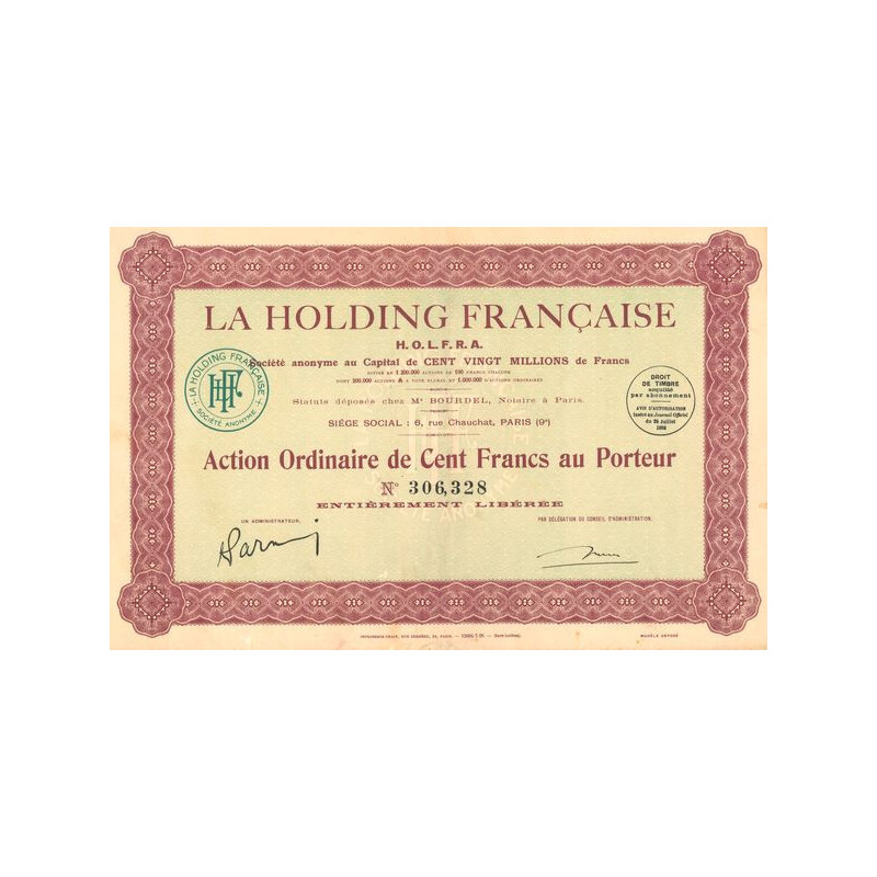 La Holding Française H.O.L.F.R.A. (Act Ordi 500 F)