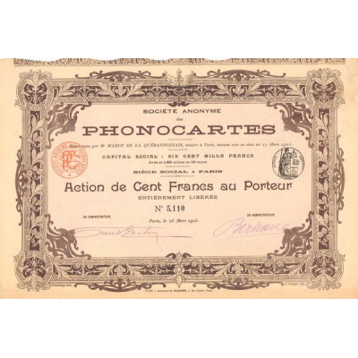 S.A. des Phonocartes (Act 100 F)