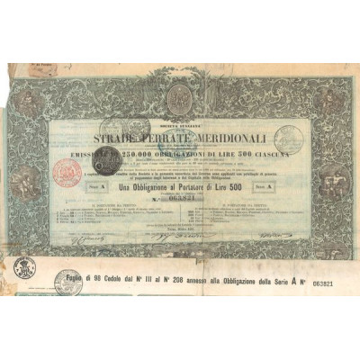 Societa Italiana per le Strade Ferrate Meridionali (Obl 500 Lire)