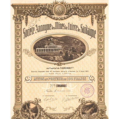 S.A. Mines de Cuivre de Sardaigne (Act 100 F)