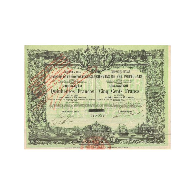 Cie Royale des Chemins de Fer Portugais (Obl 500 F)