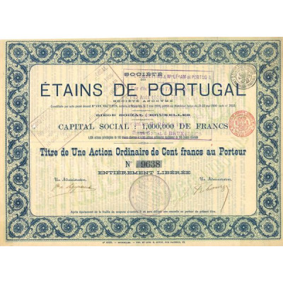 Sté des Etains de Portugal (Act O 100 F)