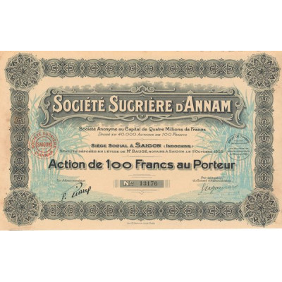 Sté Sucrière d'Annam (Act 100 F)