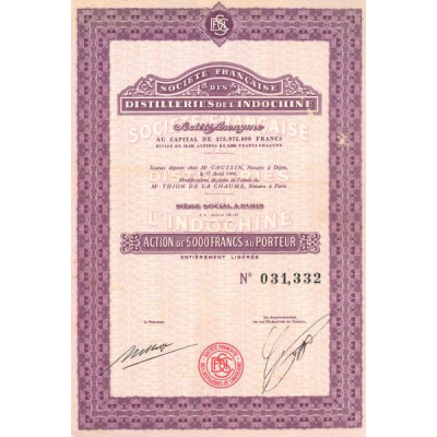 Sté Française des Distilleries de l'Indochine (Act 5000 F)