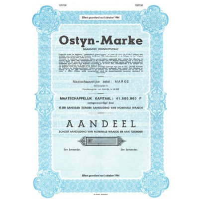 Ostyn-Marke Naamloze Vennootschap (Titre 001 Act) (Blanquette)