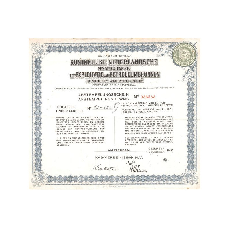 Koninklijke Nederlandsche Maatschappij tot Exploitatie van Petroleumbronnen in Nederlandsch-Indie (Act Partage)