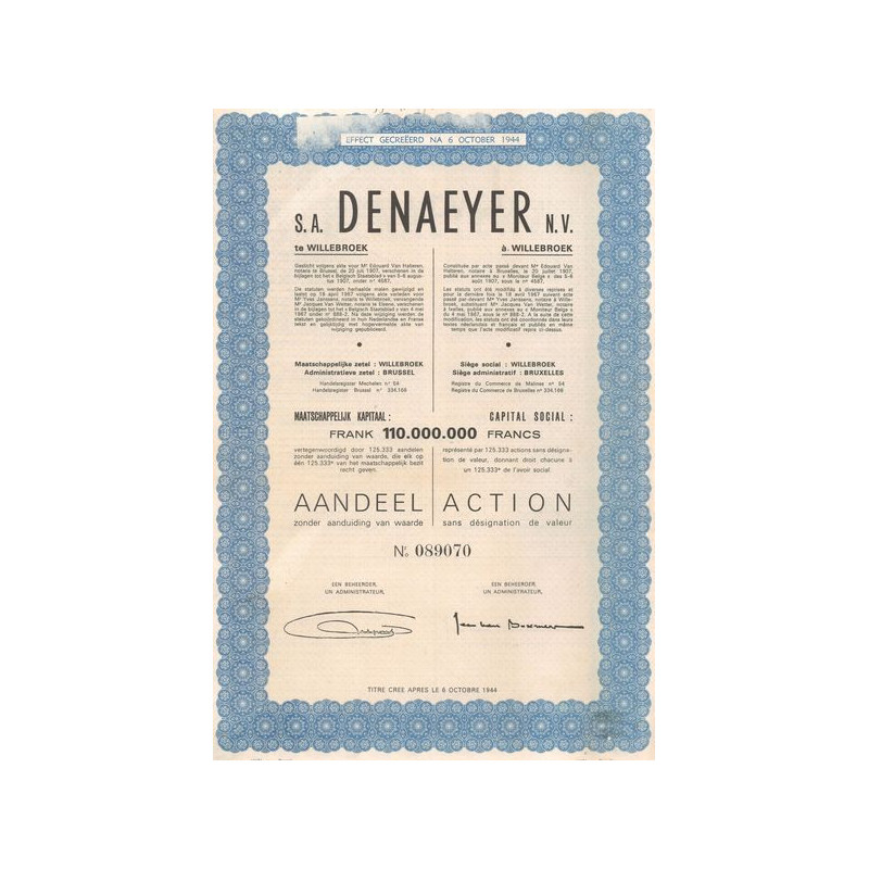 S.A. Denaeyer N.V. (Act)