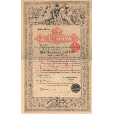 Staatsfchuldverfchreibung 5% 1868 (0100 Florins)