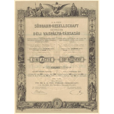 K.K PRIV. Südbahn-Gesellschaft CS. KIR. SZAB. Déli Vaspàlya-Tàrsasag (Titre 01 Act)