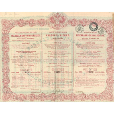 Sté du Chemin de Fer Varsovie-Vienne (Obl 500 F)