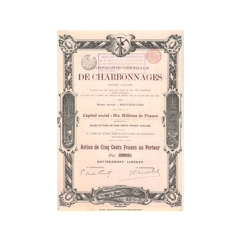Cie Générale de Charbonnages (Act 500 F)